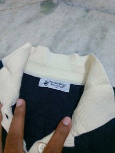 Black Polo Long Sleeve Top