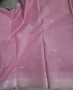 Exclusive Pure Cotton Pink Saree