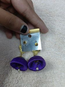 Jhumka Earrings Violet Purple