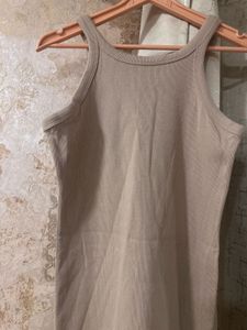 Brand New H&amp;M Beige  Ribbed Tank Dress