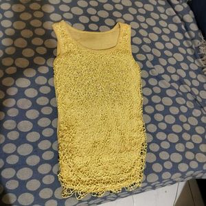 Yellow Crochet Tank Top
