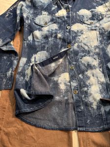Denim Bleach Tie-Dye Shirt