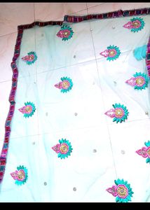 ⚡Women Net Blue Saree