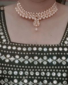 Combo Of 2 Pearl Necklace , Earings ,Mangtika