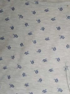 Floral Print Ribbed Tee
