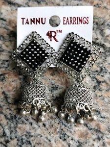 Silver Jhumka Earrings