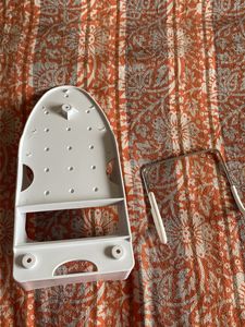 House of Quirk Heat Resistant Wall Mounted Iron Board Holder with Steel Hooks, Silver