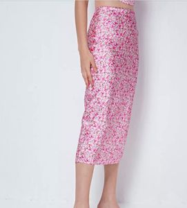Coverstory Pink Floral Midi Skirt For Sale 🔥