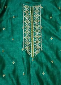 Green Embroidered Kurta