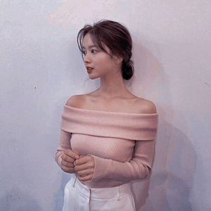 Korean Off Shoulder Sweater