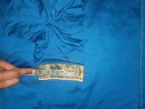 Peacock Blue Saree With Blouse