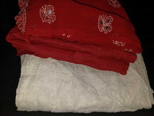 RED CHIKANKARI Suit Set