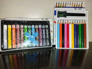 Doms Oil Pastels+Doms Pencil Colours+examination Board