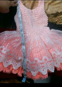 Partywear Flaired Frock And Dungree Combo