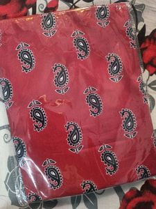 Red Paisley Print Kurta