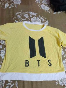 BTS Mearch Yellow Crop Top