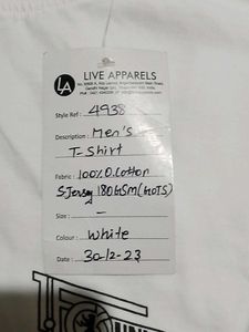 White Graphic T-Shirt Cotton Fabric