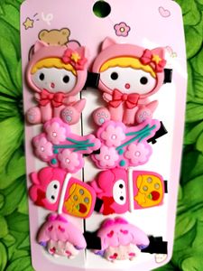 Baby Girl Hair Clips Combo Of 4 Pairs