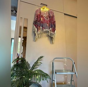 Boho Floral Shrug with Fringe
