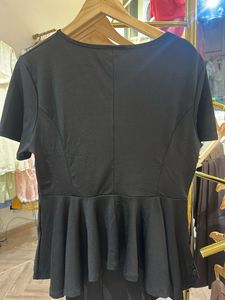 Zara Black Peplum Top