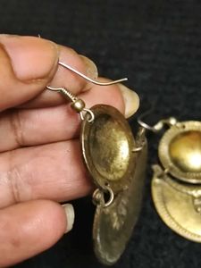 Vintage Pure Brass Earrings