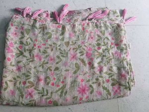 Floral Print Scarf with Tassels