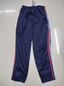 Navy Track Pants with Striped Detail