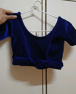 Amazing Quality Velvet Blue Blouse