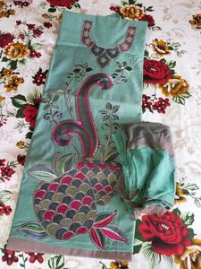 🎀Embroidered Kurti Fabric - Unstitched🎀