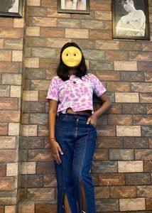 Purple Tie-Dye Crop Top