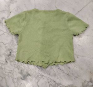 Pinteresty Korean Pastel Green Knitted Top