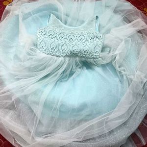 Sparkling Sky Blue Party Dress for Girls