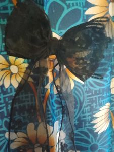 Sheer Black Bow Hair Clip