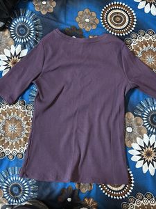 Purple Ribbed Top