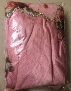 Ahalya Women Pink Floral A Line Fusion Dresses Siz