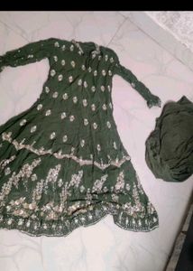 Green Embroidered Kurta Set