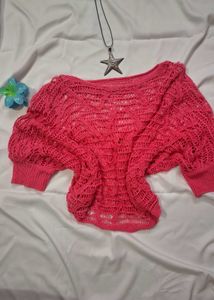 Pink Breeze Crochet Shrug🩰˚˖𓍢 🦢✧˚.🎀