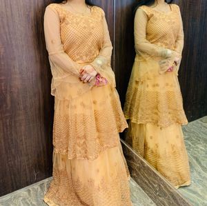 Elegant Peach Anarkali Dress