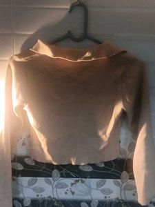 Peach Crop Top - Long Sleeve