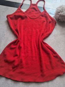 Workout Gym Ribbed Top Red