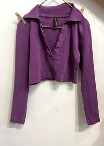 Purple Collared Top