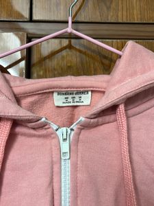 Bonkers Pink Crop Zip Up Hoodie/medium Size.