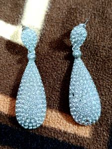 White Stone Grand Drop Earrings