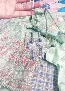 Sea Green Floral Lehenga