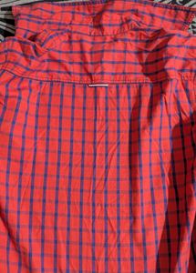 100% Cotton Red Checked Casual Shirt