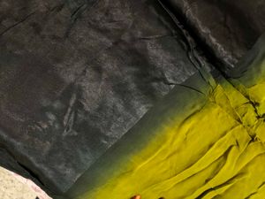 Elegant Green &amp; Black Saree