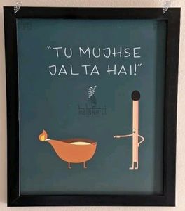 Tu Mujse Jalata Hai Wooden Artwork Photofram
