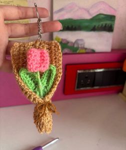 Crochet Flower Boquet Keychain