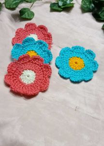 Crochet Flower Appliques (Set of 4)