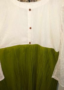 Green Pleated Ankle length Western Dress